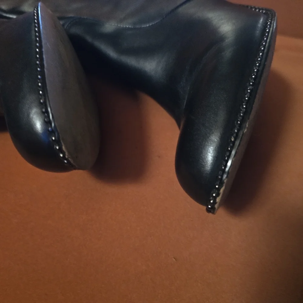 Coach Remi Chain Trim Knee-High Boots Size 7